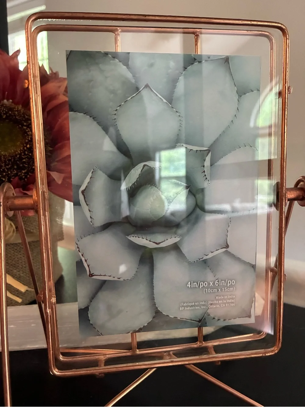 Rustic Copper Tone Metal Photo Frame Stand